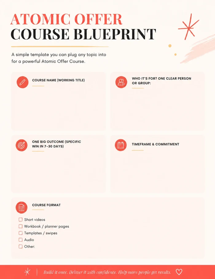 Atomic Offer Course Blueprint cover