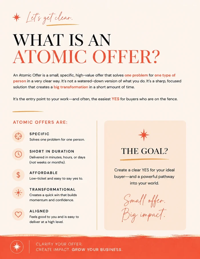 Atomic Offer Workbook What Is An Atomic Offer page
